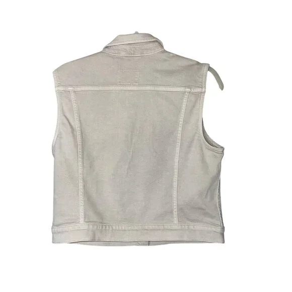 Calvin Klein Womens Overalls Vest Set Beige Size Large Cuffed Shorts Bib Y2K - Picture 6 of 15